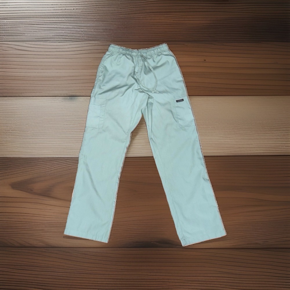 Dagacci Womens Light Green Sage Scrub Bottons Size S Elastic Waist Pockets
